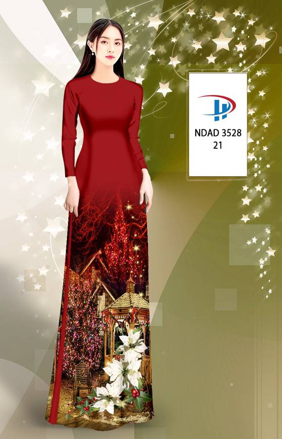 Vải Áo Dài Phong Cảnh Giáng Sinh AD NDAD3528 24